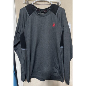 Spyder Active Mens Shirt L Black Compression tshirt long sleeve performance